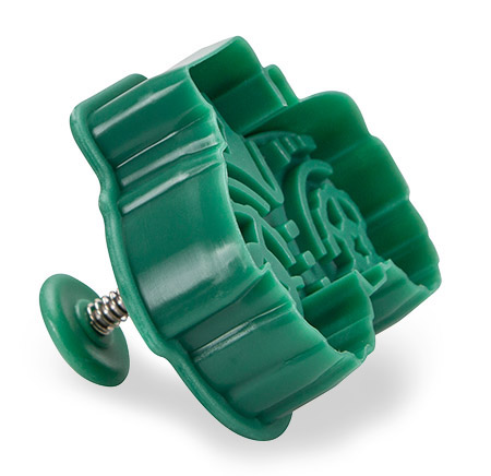 Präge-Ausstecher Traktor mit Auswerfer, 6,5cm Farbe grün