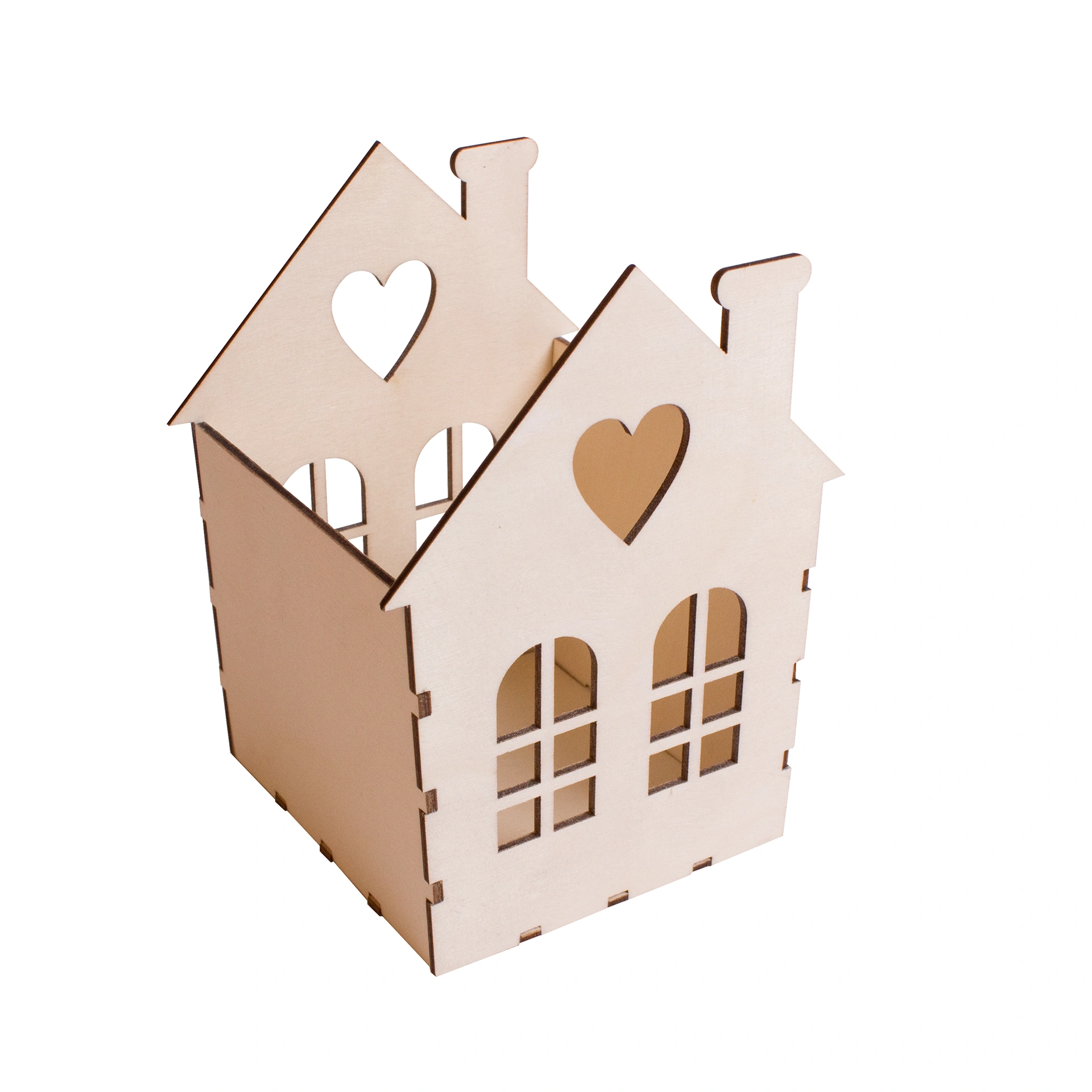 Lichterhaus aus Holz zum Bemalen