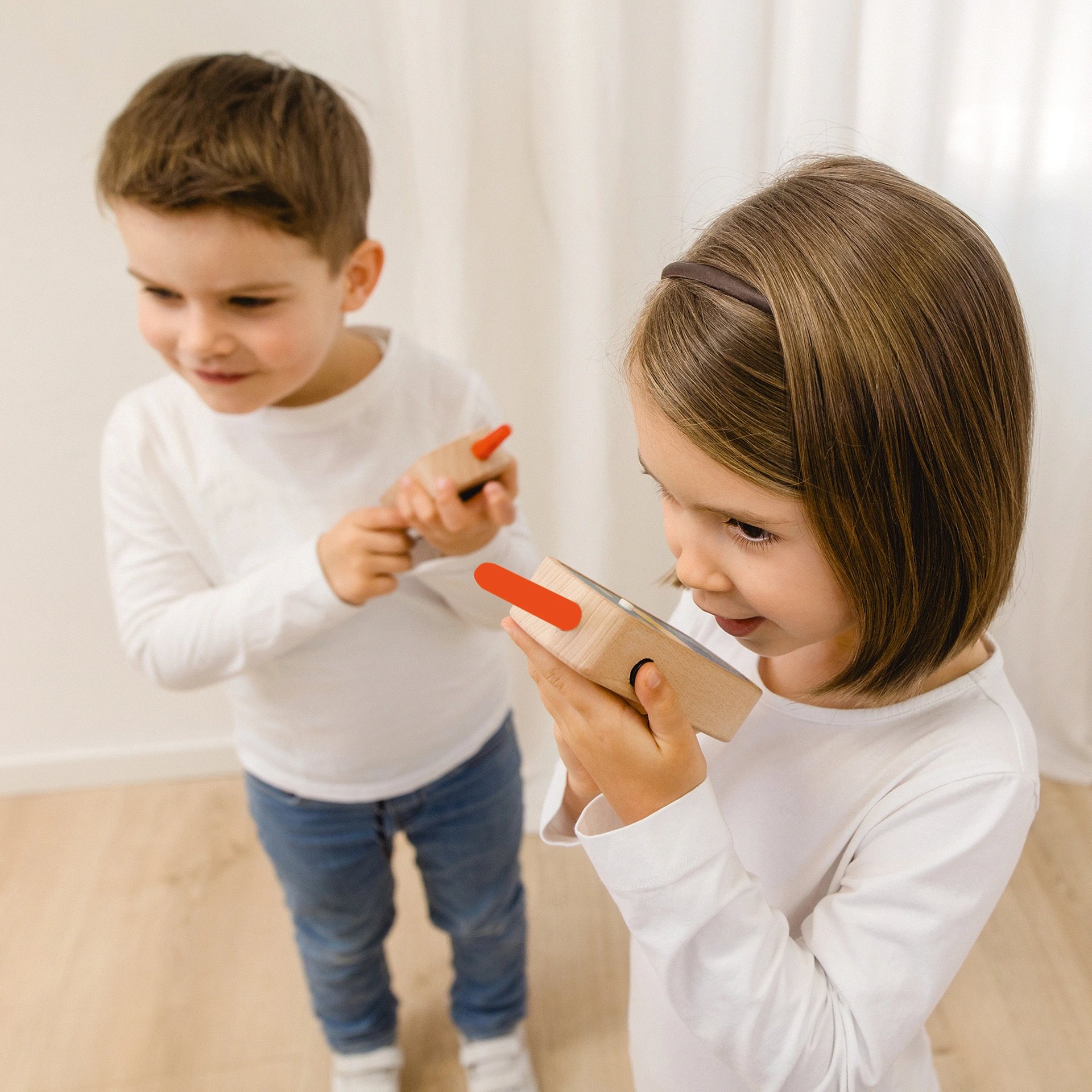 Kinder Funkgeräte aus Holz, 2er-Set