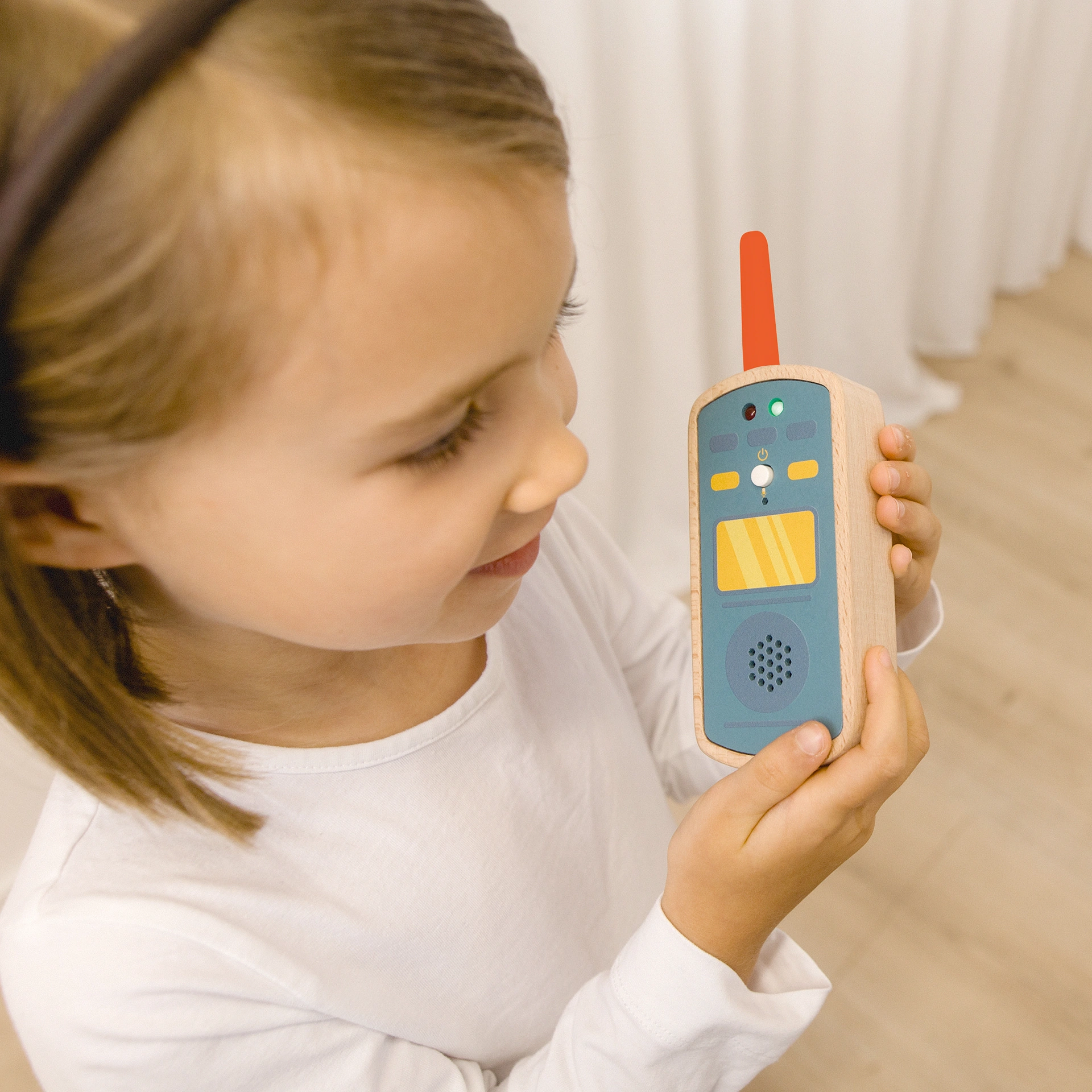 Kinder Funkgeräte aus Holz, 2er-Set