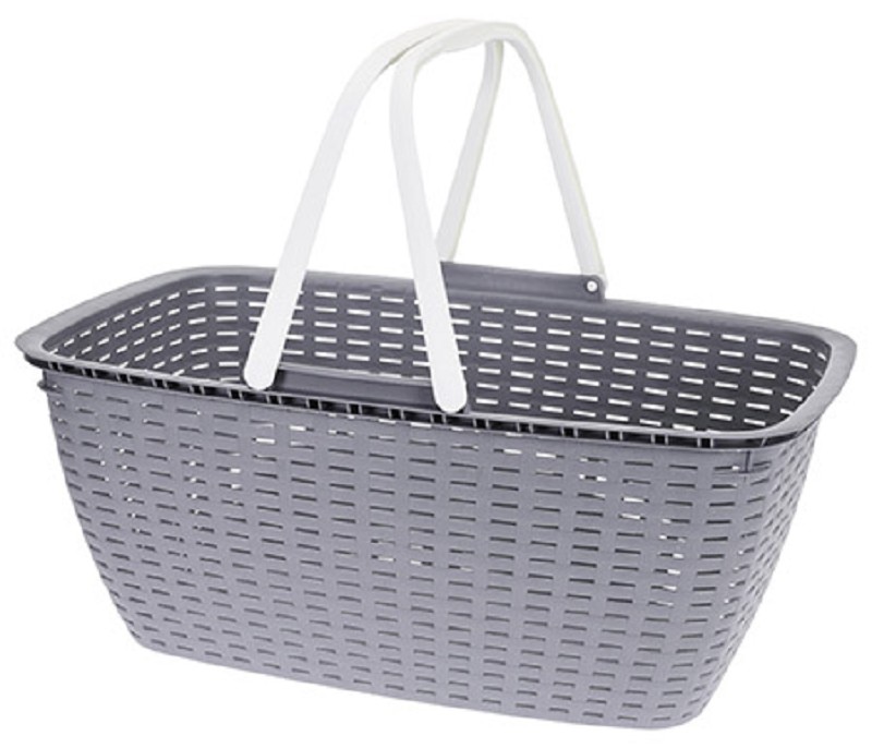 Wäschekorb grau, 45L Kunststoff PP 59x39x25cm