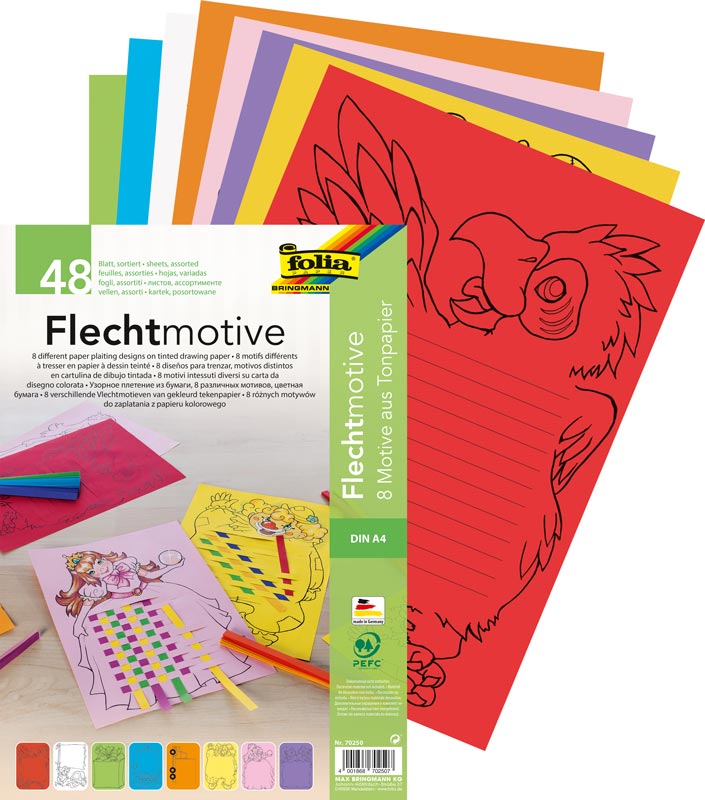 Flechtmotive DIN A4, 48 Blatt, 8 Motive