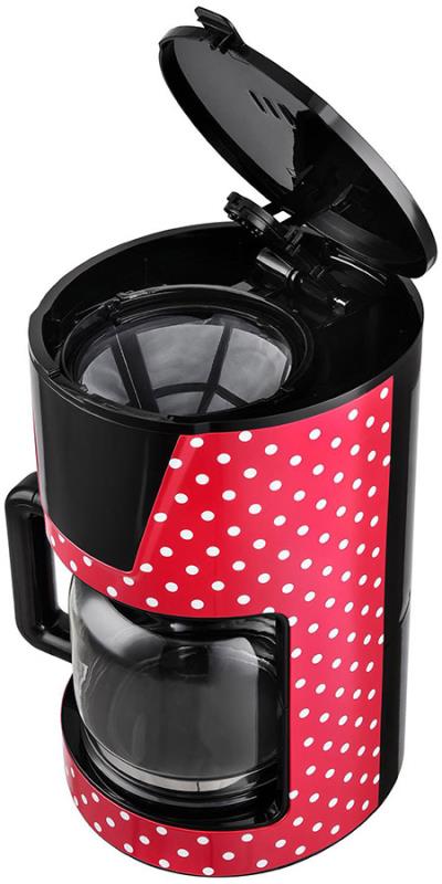 Kaffeemaschine rot/weiße Punkte, 1,5 L, 900W
