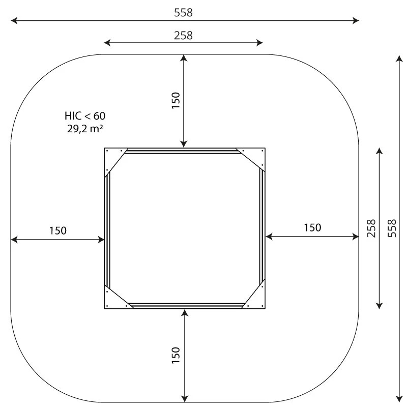 Sandkasten Quadrat 258 x 258 cm