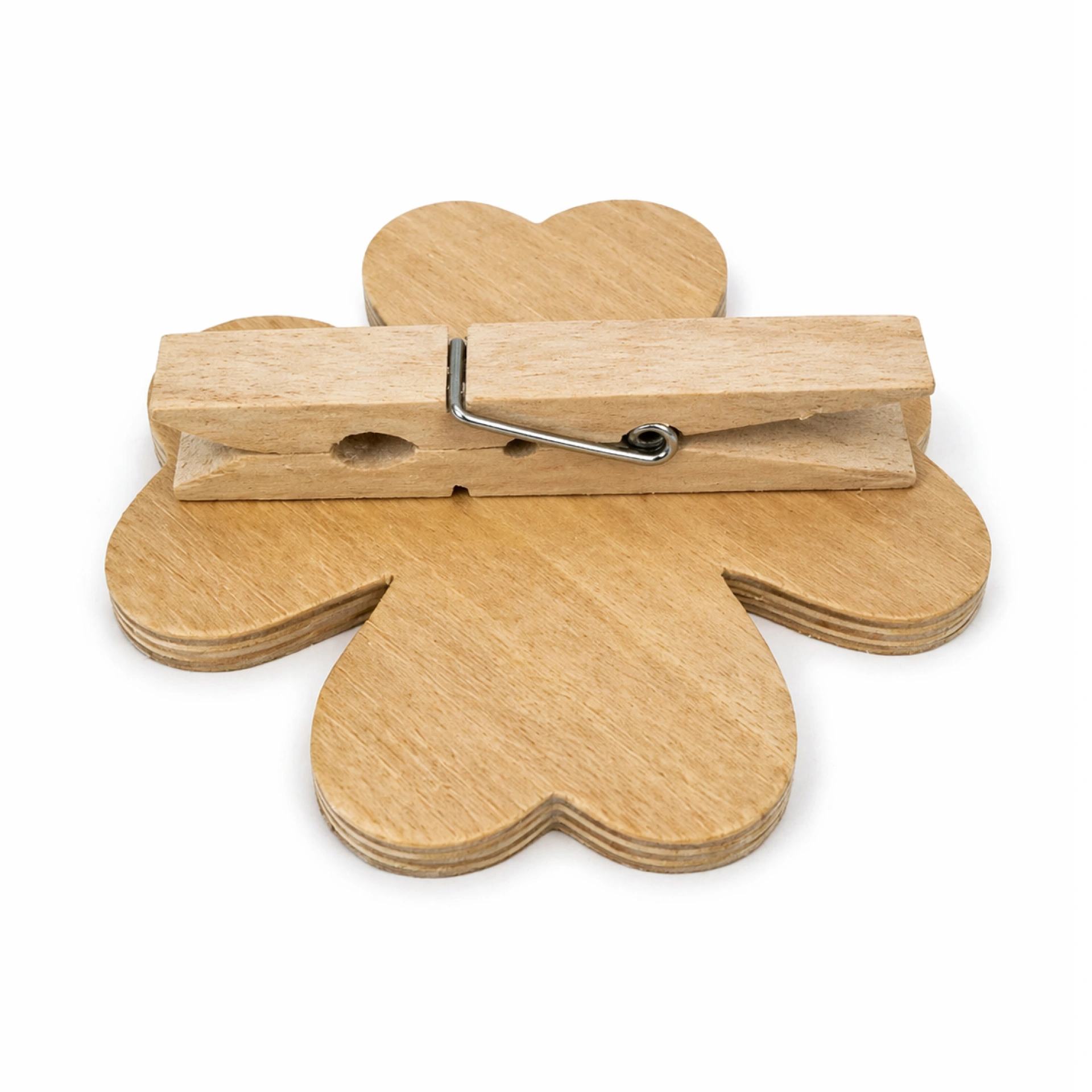 Blume aus Holz mit Clip zum Bemalen