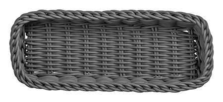 Besteckkorb lang, grau, 27 x 10 x H 5cm, Kunststoff PP