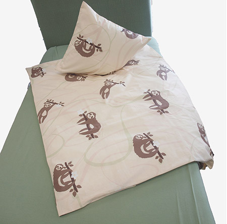 Kinderbettwäsche Faultier beige