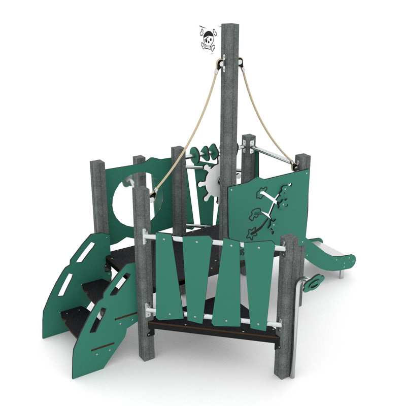 Spielturm U3 “Pirat” mit Rutsche und Treppe