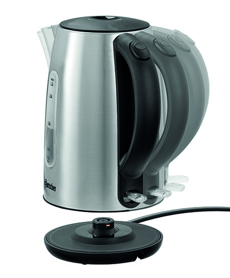 Wasserkocher, 1,7 L, Edelstahl 18/10, 2200W