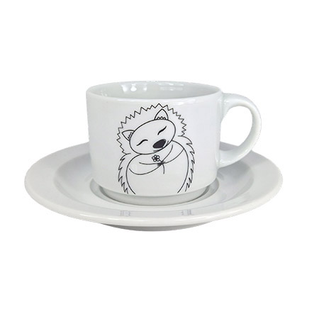 Obertasse 18cl, Motiv Igel, Waldbande stapelbar, Ø 7,8cm,