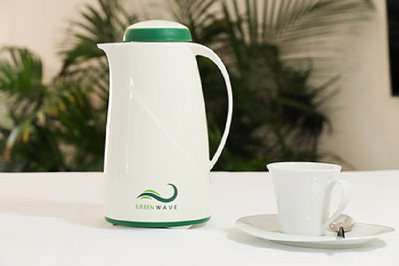 Isolierkanne 1L, Green Wave weiß