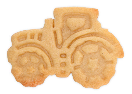 Präge-Ausstecher Traktor mit Auswerfer, 6,5cm Farbe grün