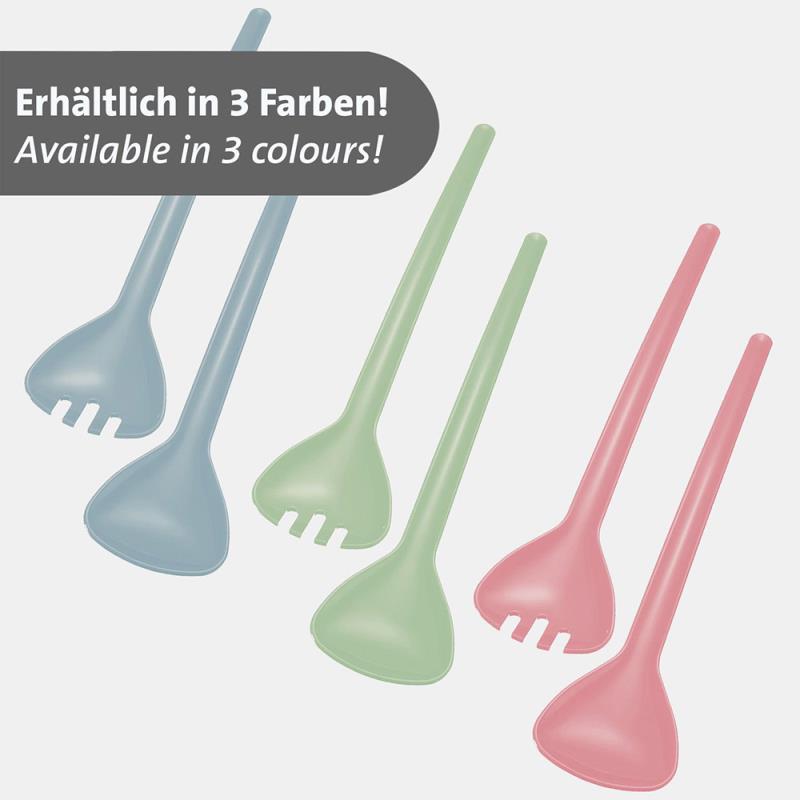 Salatbesteck-Set 2-teilig, grün, Länge 26cm