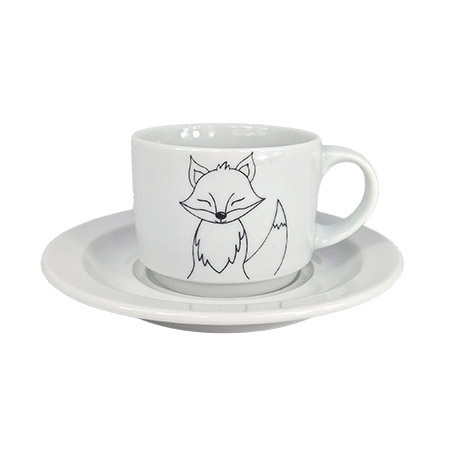 Obertasse 18cl, Motiv Fuchs, Waldbande stapelbar, Ø 7,8cm,
