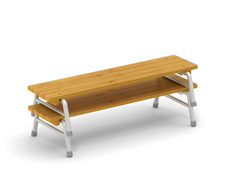 Outdoor-Sitzgruppe Kindergarten, 1 Tisch mit 2 Bänken