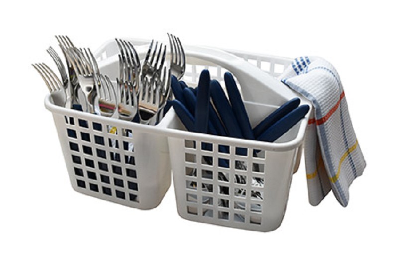 Universal-Korb 3-geteilt, weiß, L 31 x B 23 x18cm