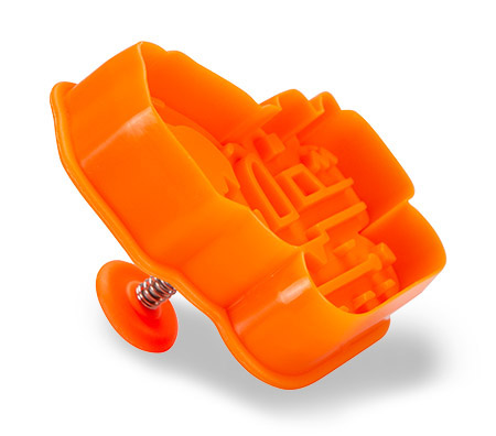 Präge-Ausstecher Bagger mit Auswerfer, 7,5cm Farbe orange