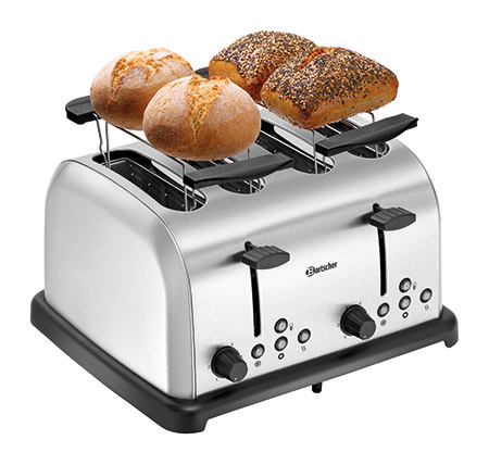 Toaster TBRB40, 4 Schlitze mit abnehmbarem Brötchenaufsatz