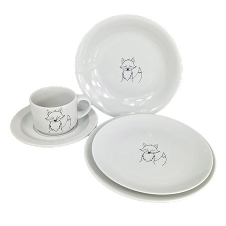 Teller tief Ø20cm, Motiv Fuchs, Waldbande Höhe 3,8cm