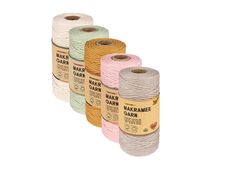 Makramee Garn, 100 m, Ø 3,5 mm, in Einzelfarben