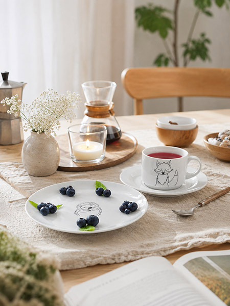 Dessertteller Ø19cm, Motiv Igel, Waldbande Höhe 1,9cm,