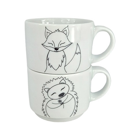 Obertasse 18cl, Motiv Igel, Waldbande stapelbar, Ø 7,8cm,