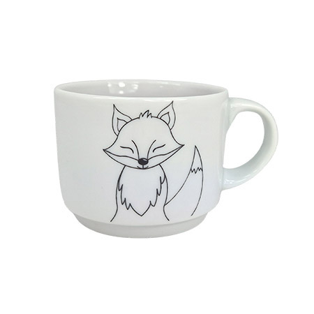 Obertasse 18cl, Motiv Fuchs, Waldbande stapelbar, Ø 7,8cm,