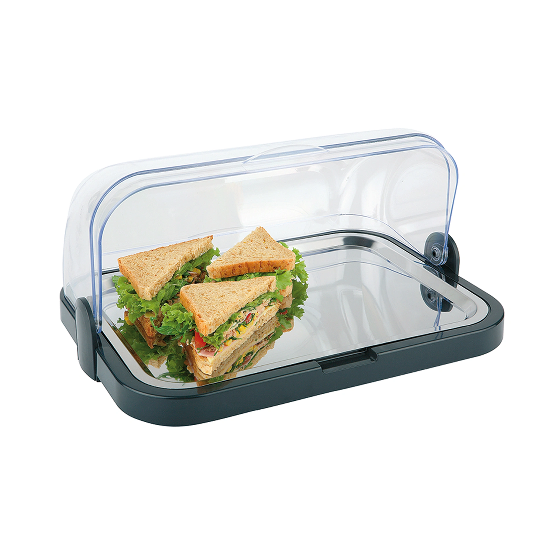 Thermo-Buffet-Vitrine, 4-tlg., schwarz 44x32x20,5cm