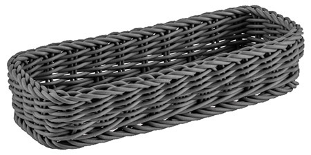 Besteckkorb lang, grau, 27 x 10 x H 5cm, Kunststoff PP