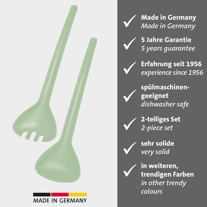 Salatbesteck-Set 2-teilig, grün, Länge 26cm