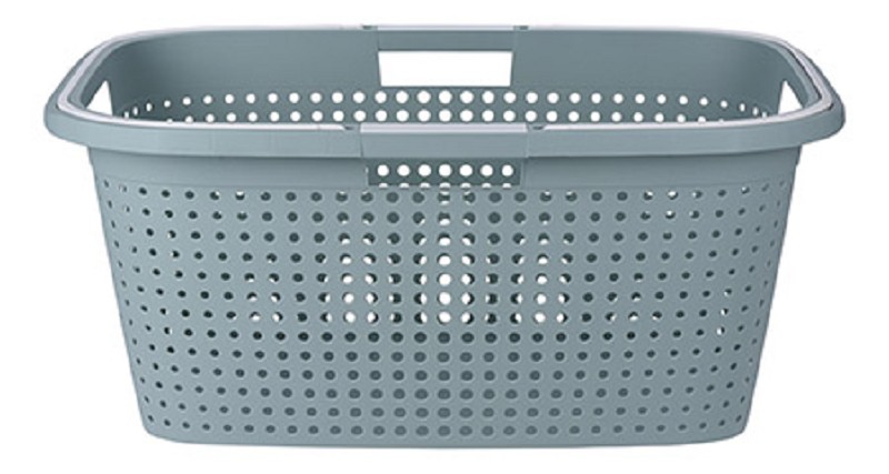 Wäschekorb grün, 45L Kunststoff PP 60x40x26cm